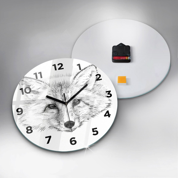 Reloj redondo pared Vector cabeza de zorro