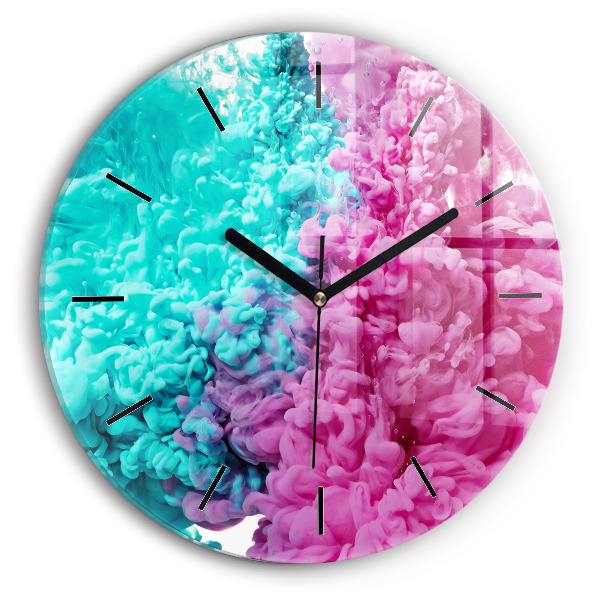 Reloj de cristal redondo Arte moderno - manchas