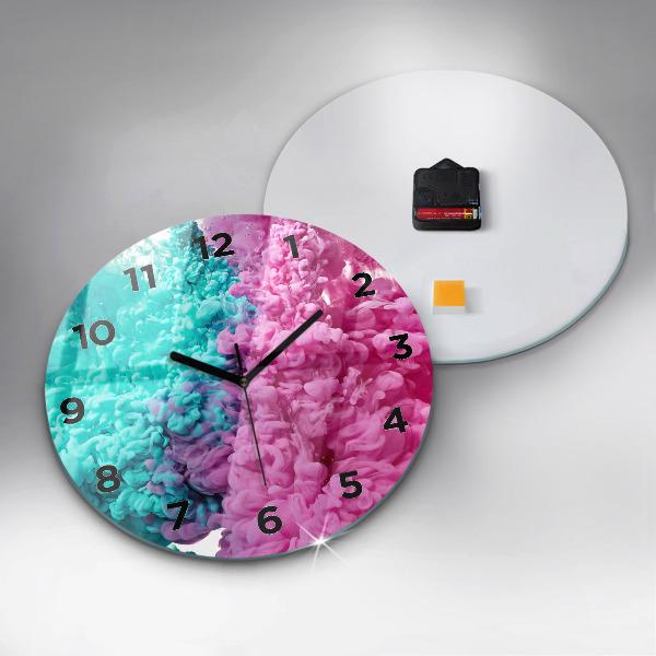 Reloj de cristal redondo Arte moderno - manchas