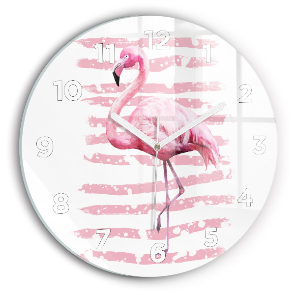 Reloj de cristal redondo Gráfico de flamenco