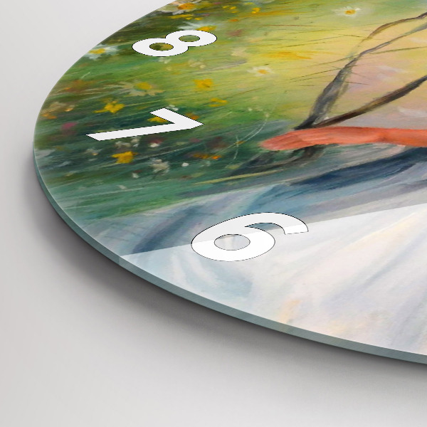 Reloj de pared redondo Hermosa mujer con un caballo