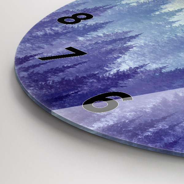 Reloj de cristal redondo Bosque en la niebla