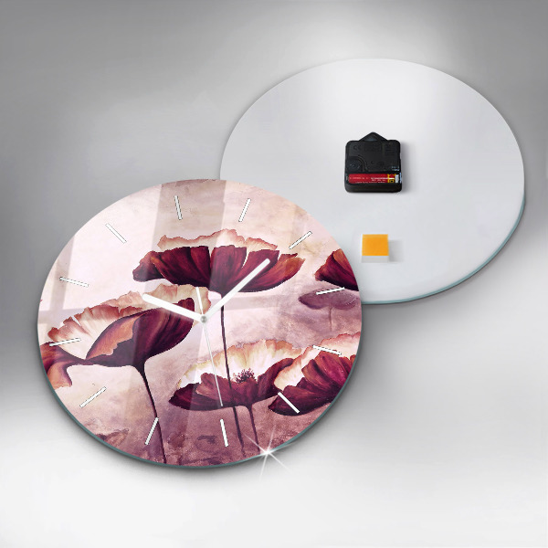 Reloj redondo pared Flores Amapola en flor