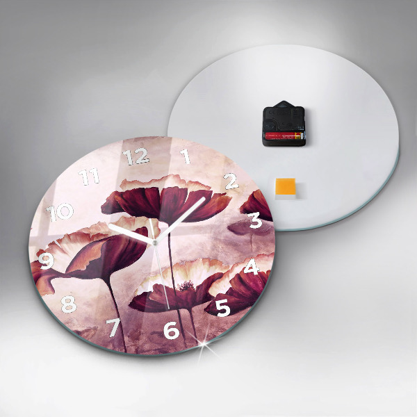 Reloj redondo pared Flores Amapola en flor