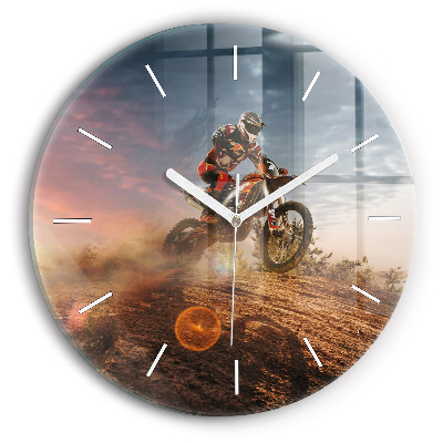 Reloj redondo pared Hombre en moto