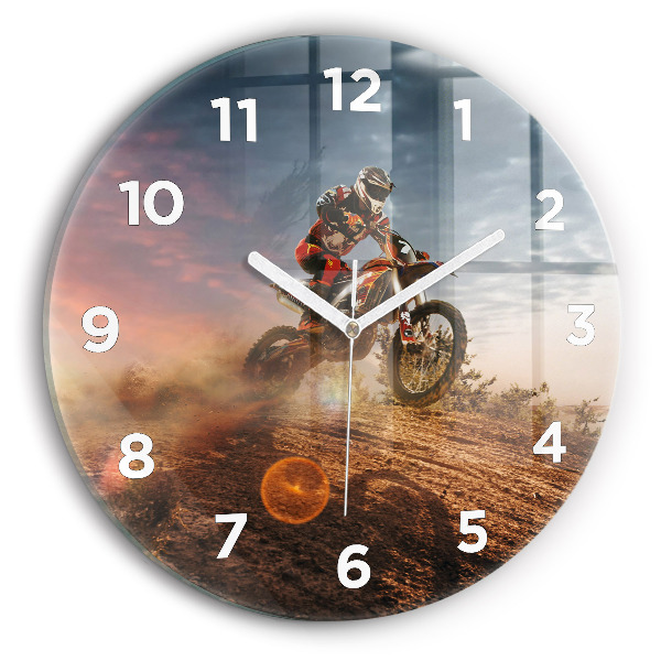 Reloj redondo pared Hombre en moto