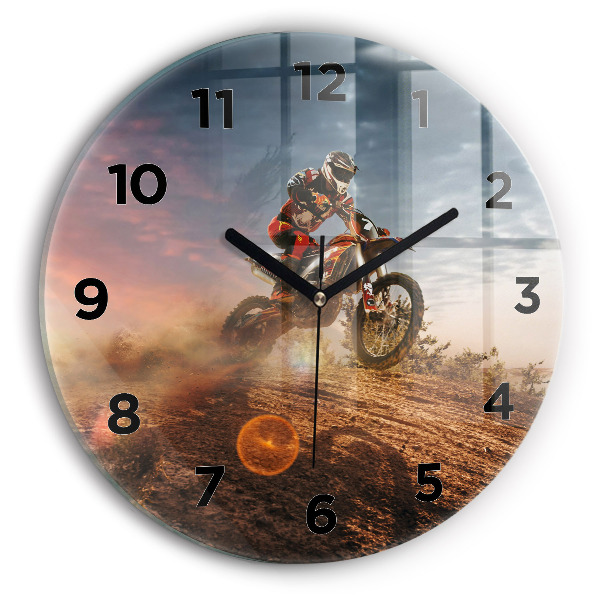Reloj redondo pared Hombre en moto
