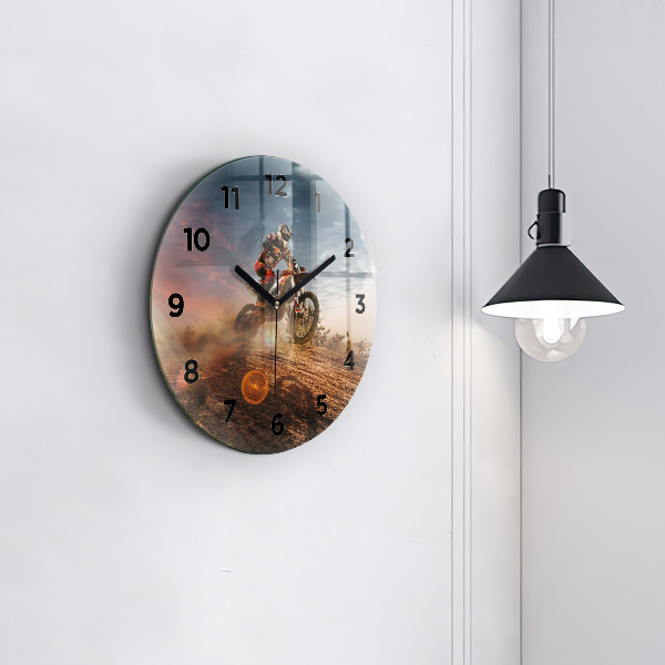Reloj redondo pared Hombre en moto