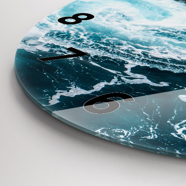 Reloj de cristal redondo Olas espumosas