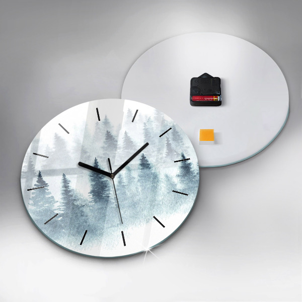 Reloj redondo pared Bosque invernal