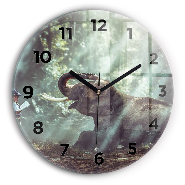 Reloj redondo pared Niño leyendo un libro