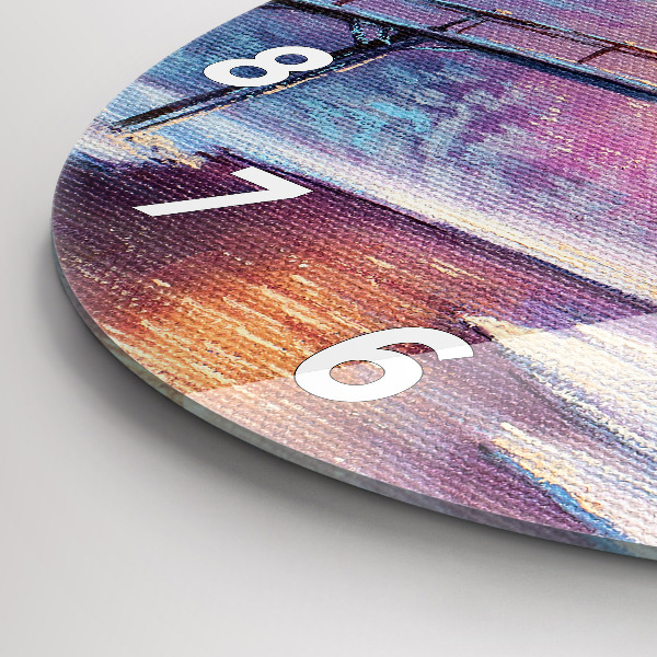 Reloj redondo pared Árbol de Navidad y puente