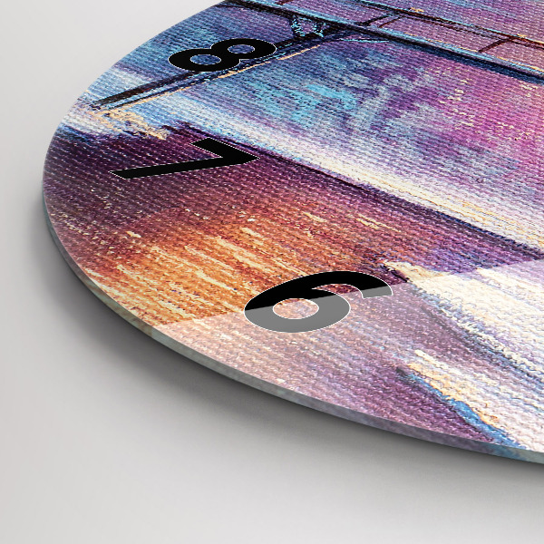 Reloj redondo pared Árbol de Navidad y puente