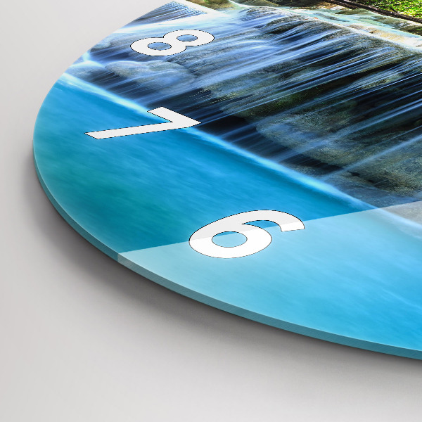 Reloj redondo pared Cascada en el bosque