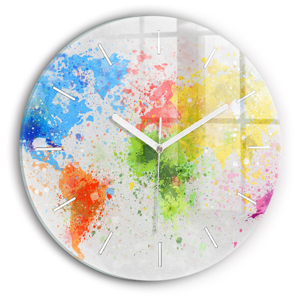 Reloj de cristal redondo Mapamundi sobre papel