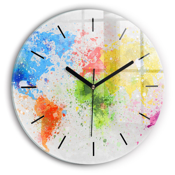 Reloj de cristal redondo Mapamundi sobre papel