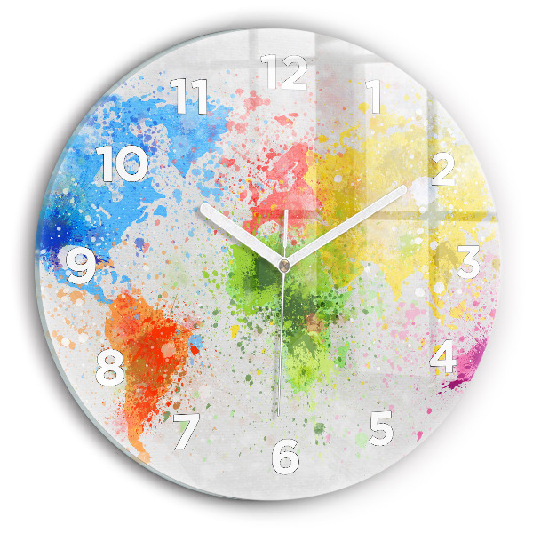 Reloj de cristal redondo Mapamundi sobre papel