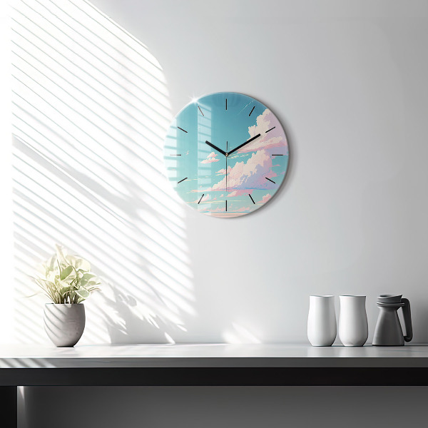 Reloj redondo pared Cielo color pastel