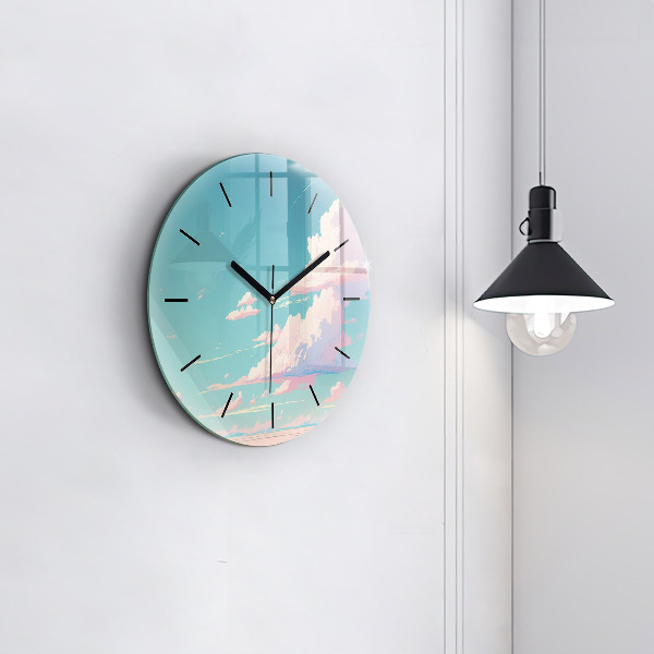 Reloj redondo pared Cielo color pastel