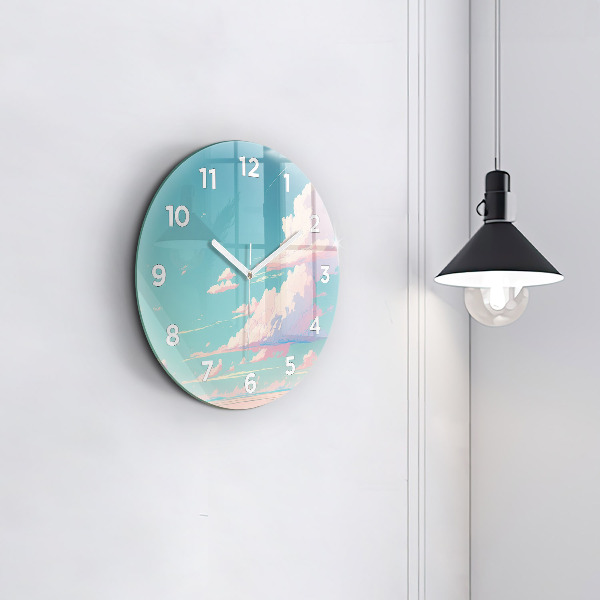 Reloj redondo pared Cielo color pastel