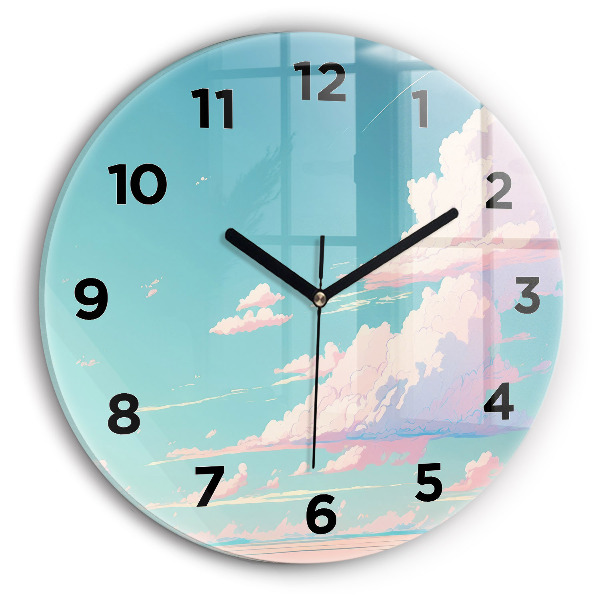 Reloj redondo pared Cielo color pastel