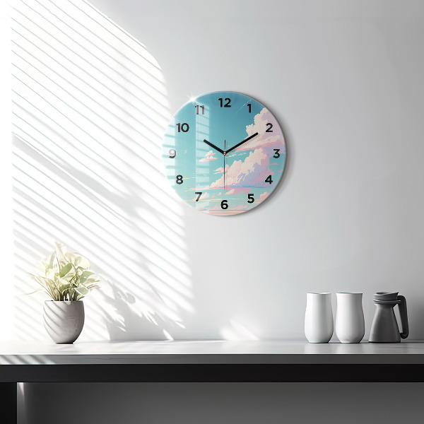 Reloj redondo pared Cielo color pastel