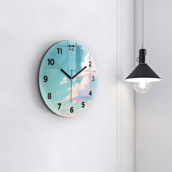 Reloj redondo pared Cielo color pastel