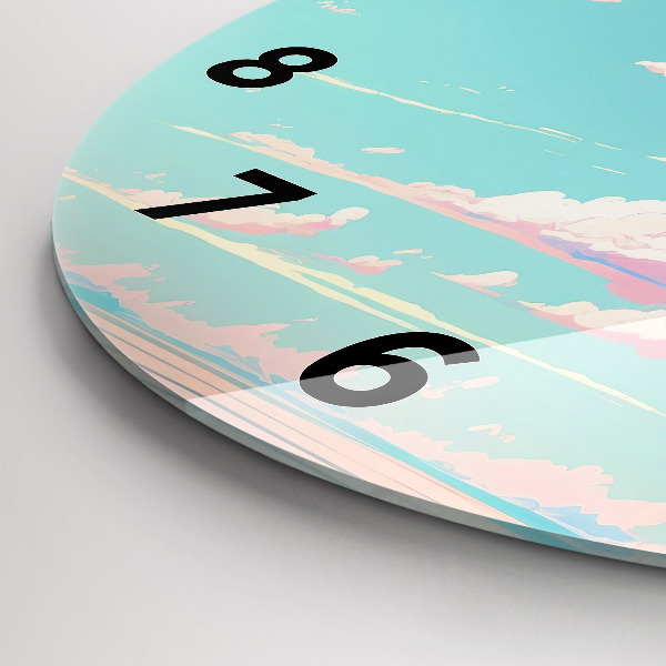 Reloj redondo pared Cielo color pastel