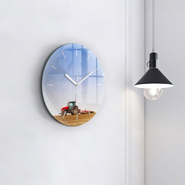 Reloj de pared redondo Granjero en tractor