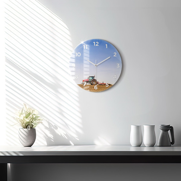 Reloj de pared redondo Granjero en tractor