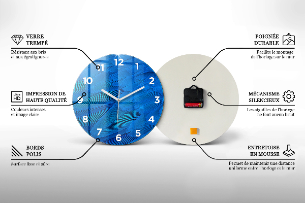 Reloj de cristal redondo Gato y perro durmiendo