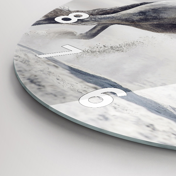 Reloj de pared redondo Caballo blanco al galope