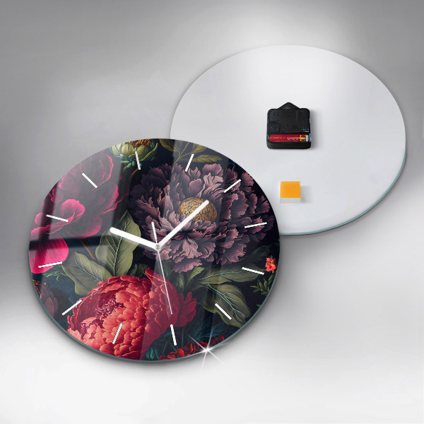 Reloj redondo pared Ramo de flores vintage