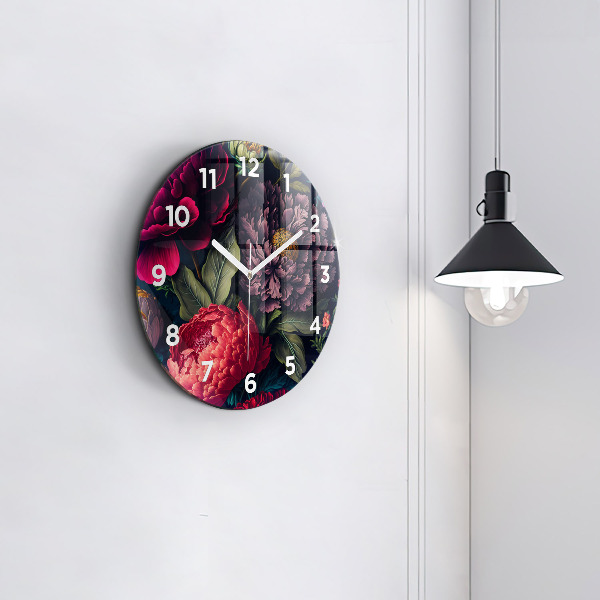 Reloj redondo pared Ramo de flores vintage