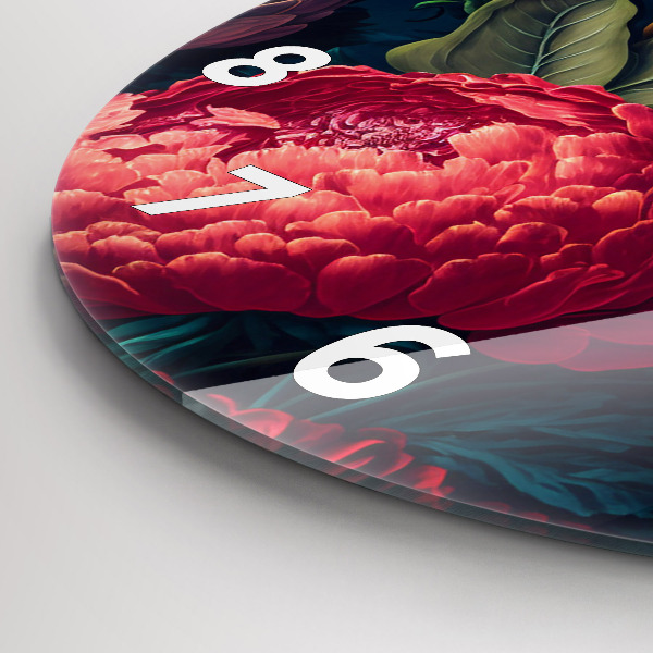 Reloj redondo pared Ramo de flores vintage