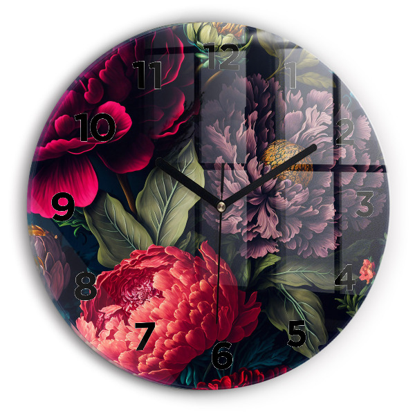Reloj redondo pared Ramo de flores vintage