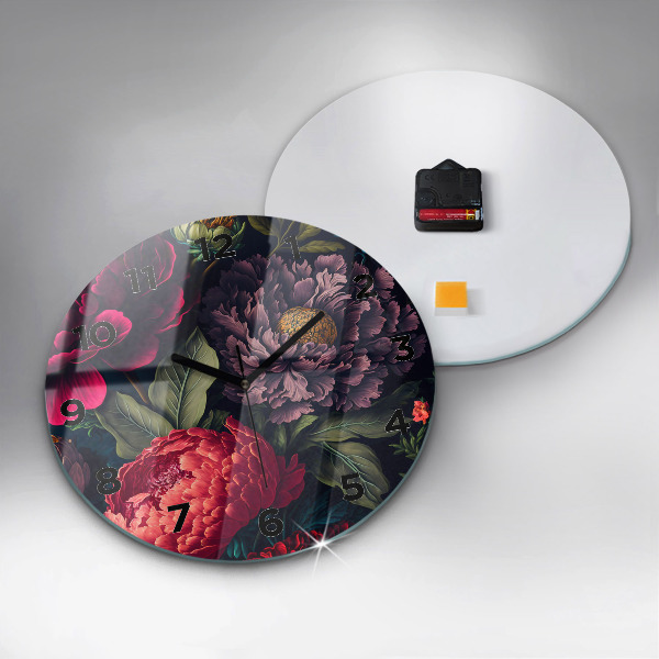 Reloj redondo pared Ramo de flores vintage