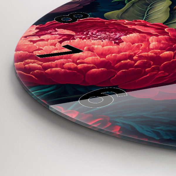 Reloj redondo pared Ramo de flores vintage