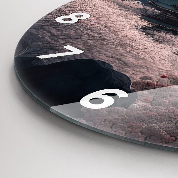 Reloj redondo pared Torre asiática Cerezos en flor