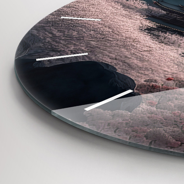 Reloj redondo pared Torre asiática Cerezos en flor