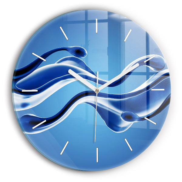 Reloj de cristal redondo Abstracción líquida