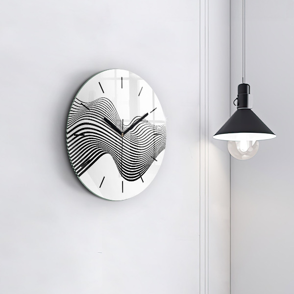 Reloj de pared redondo Arte en blanco y negro