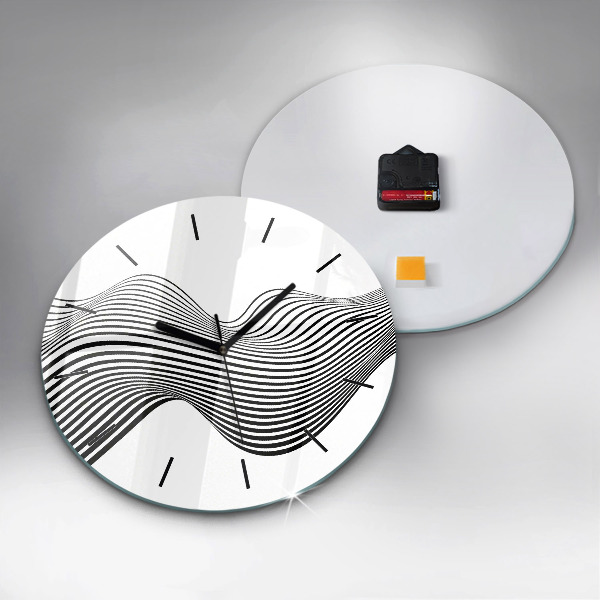 Reloj de pared redondo Arte en blanco y negro