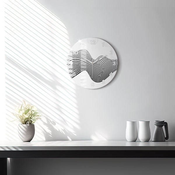 Reloj de pared redondo Arte en blanco y negro