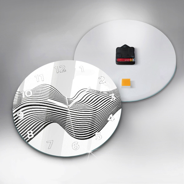 Reloj de pared redondo Arte en blanco y negro