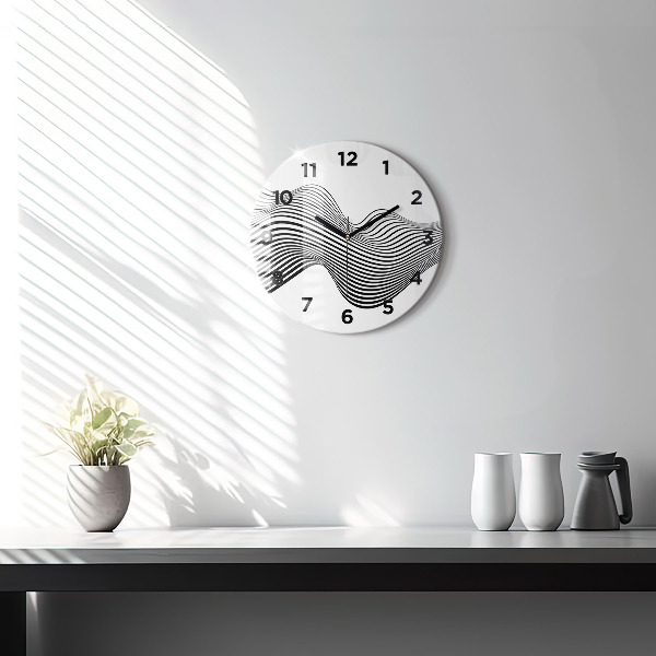 Reloj de pared redondo Arte en blanco y negro