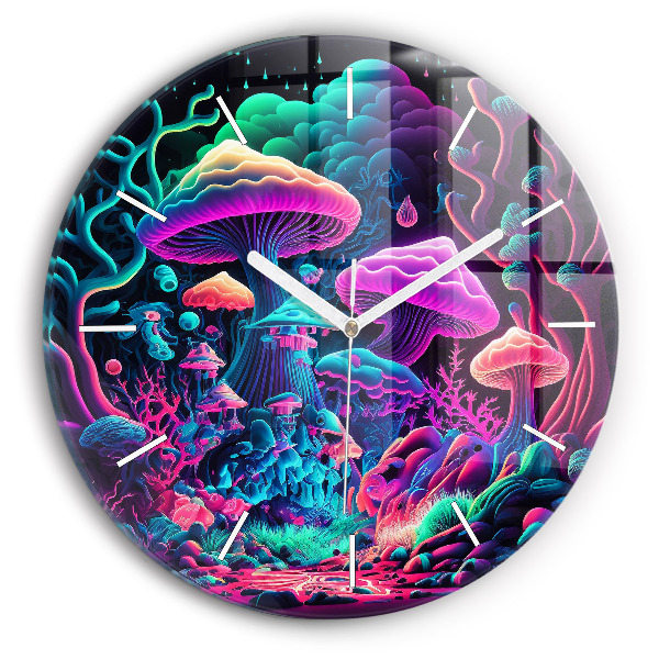 Reloj de pared redondo Setas de neón