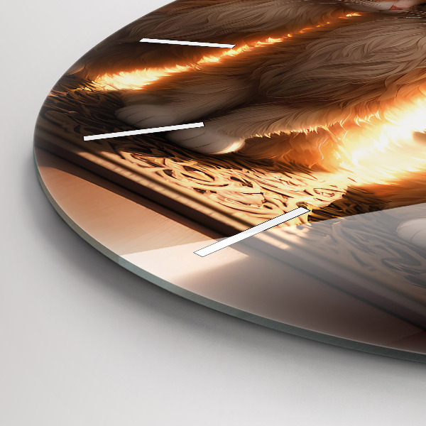 Reloj de cristal redondo Cuatro gatos al sol