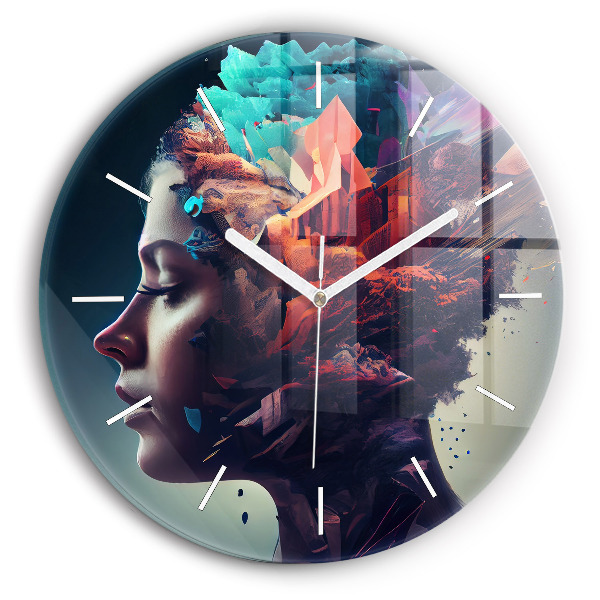 Reloj redondo pared Mujer abstracta emocional