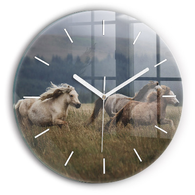 Reloj de pared redondo Caballos al galope
